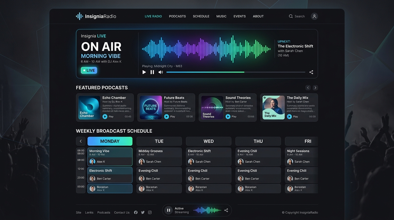 InsigniaRadio Online Broadcasting Platform by Omobatech