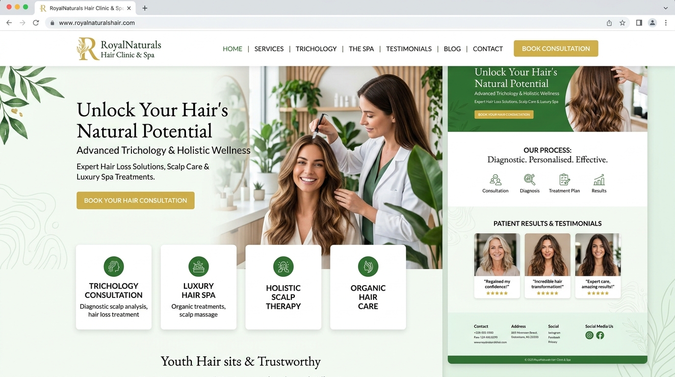 Royalnaturals Organic Skincare and Spa Website by Omobatech